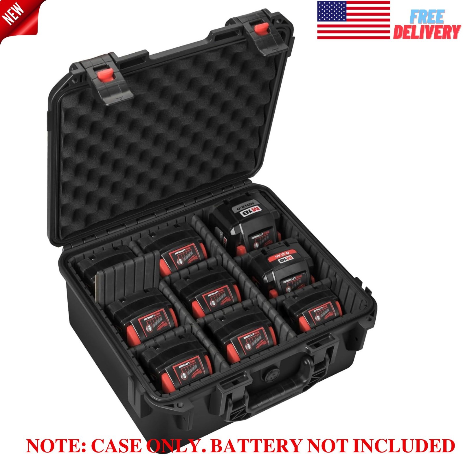Waterproof Storage Case for Makita/ Dewalt/ Milwaukee M18 M12 Battery & Charger