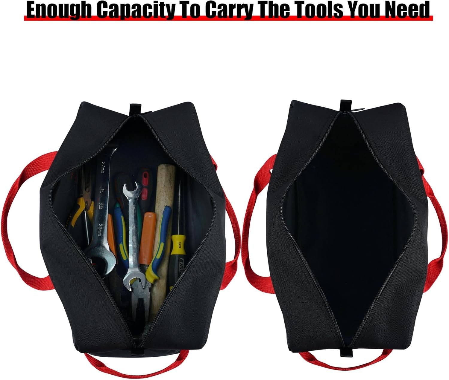 Heavy Duty Canvas Tool Bag 16 Inch Portable Organizer for Electricians Plumbi…