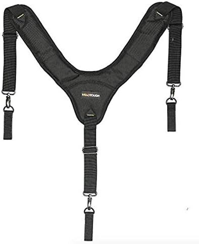 Black Padded Tool Belt Suspenders Adjustable Foam Comfort One Size Fits Most