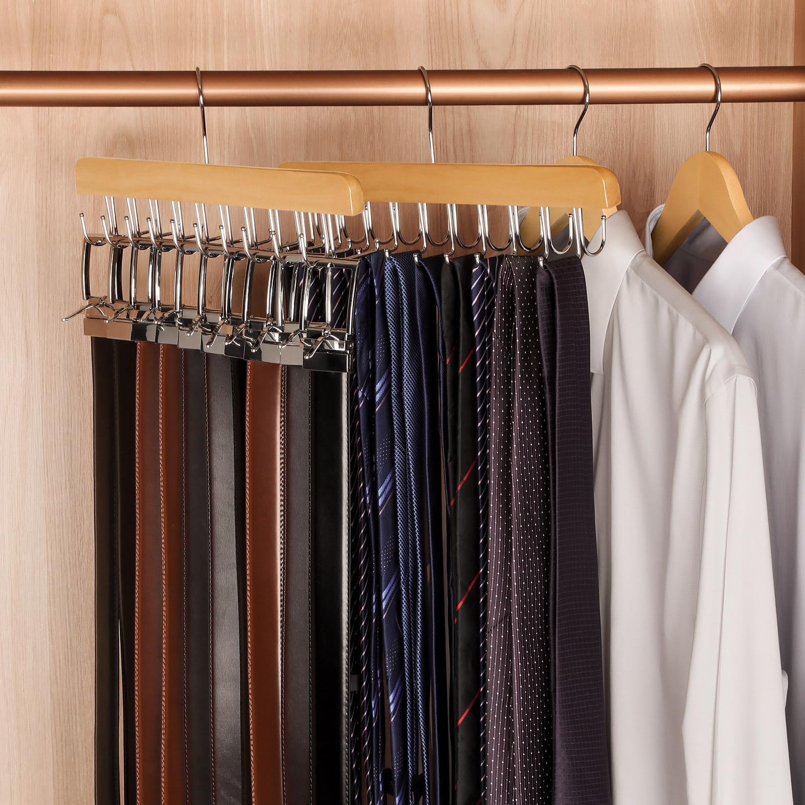 TOPIA HANGER 2 in 1 Belt Tie 5.9 inches (W) x 14.56 (H), Natural