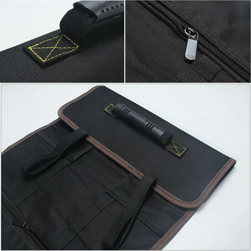 Electrician Tool Pocket Bag Roll Up Storage Organizer Bags Canvas Chisel Toolkit