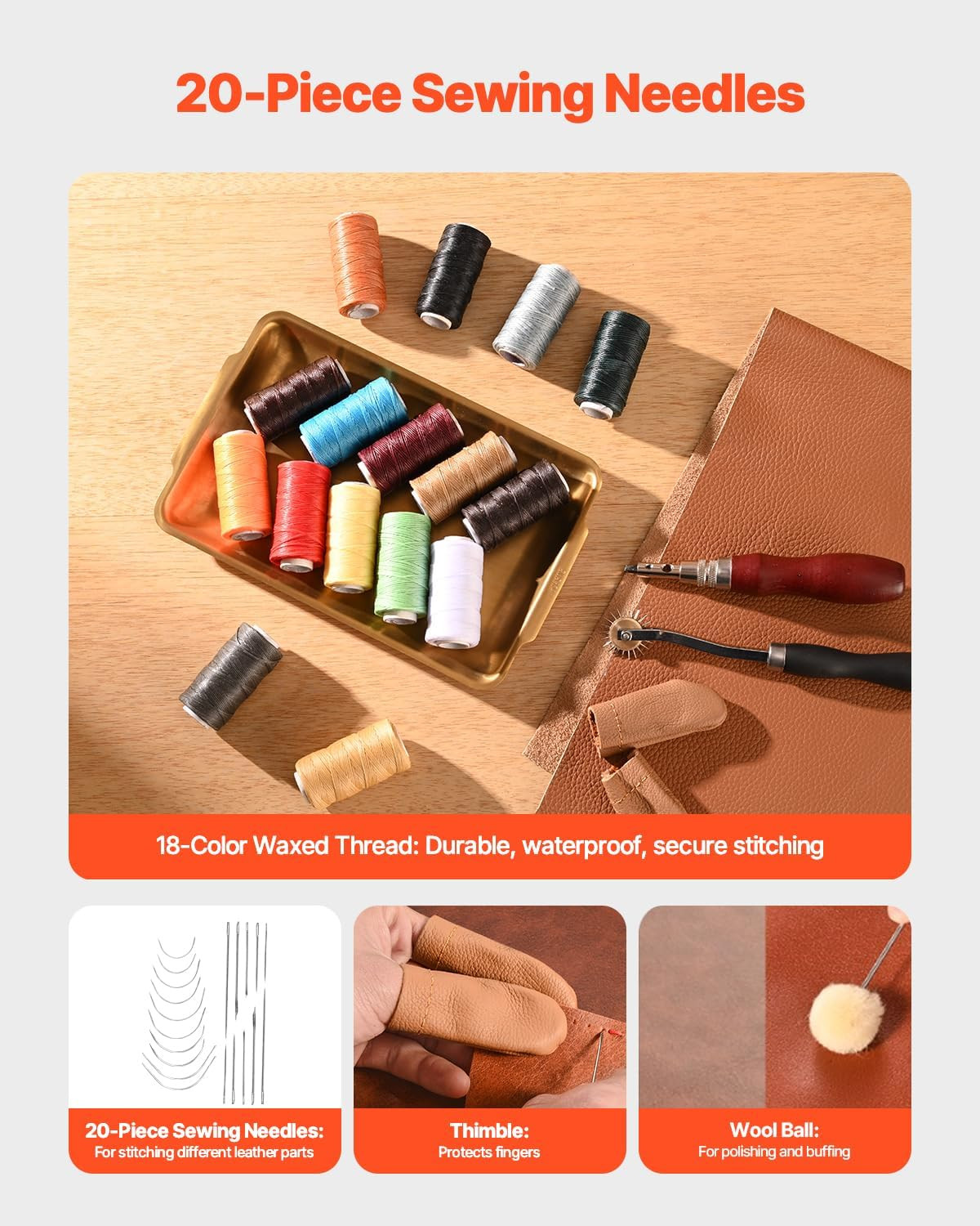Leather Working Tools Kit, 92 PCS with Portable Leather Storage Bag, Engraving P