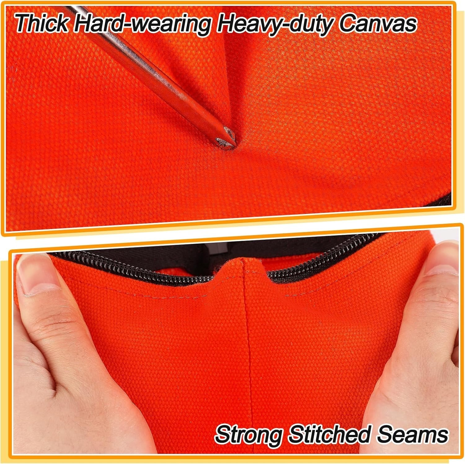 7»x4.7» Canvas Tool Bags Pouches – 4 Pack Heavy Duty Zipper Pouch Set, Mult…