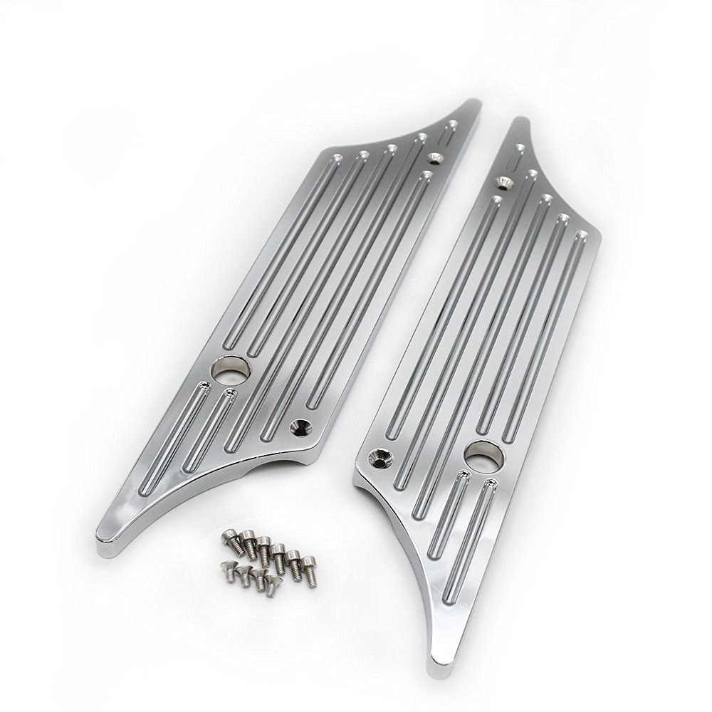XKMT-Triple Chrome CNC Machined Hard Billet Aluminium Saddlebag Latch Covers …