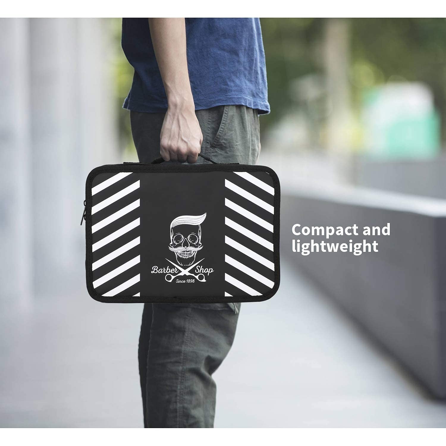 Chic Barber Carrying Case: 11.8×8.5in Travel Tool Organizer for Styling Tools