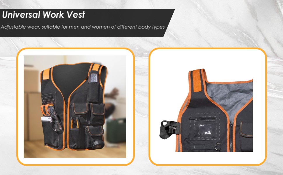Tool Vest Work Vest for Men with Pockets Chest Tools Vest Construction Site Work