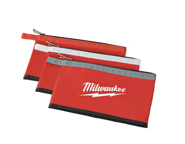 12 in. Zipper Tool Bag in Multi-Color (3-Pack)
