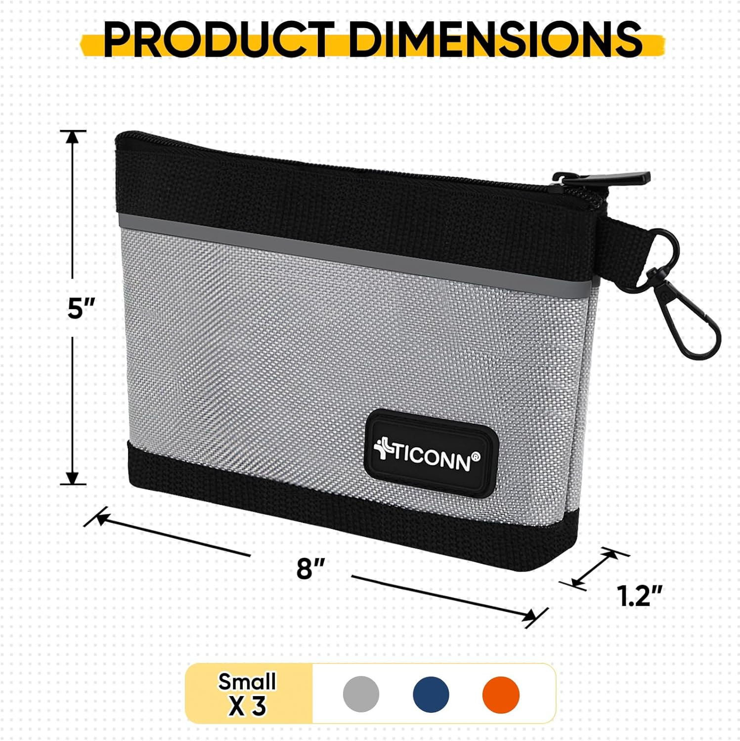 Tool Pouches with Zipper, 1680D Oxford Small Tool Bags, Waterproof Utility Bag Z