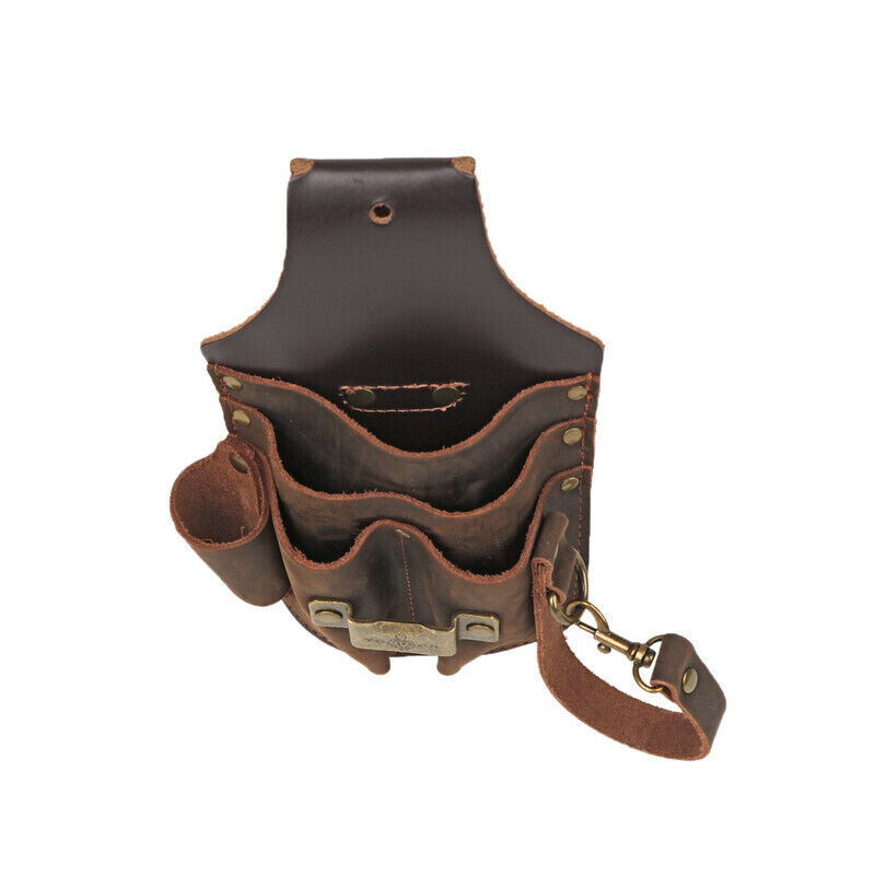 TOURBON Leather 5 in 1 Holster Electric Tape Thong Carry Tool Pouch Belt Holder