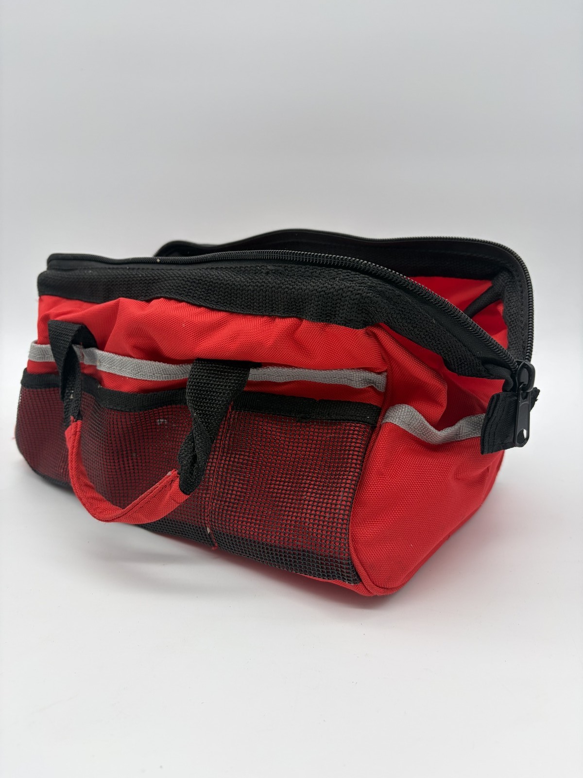 Tool Bag Organizer Red Black Heavy Duty Zipper Handles Durabuilt Used Good