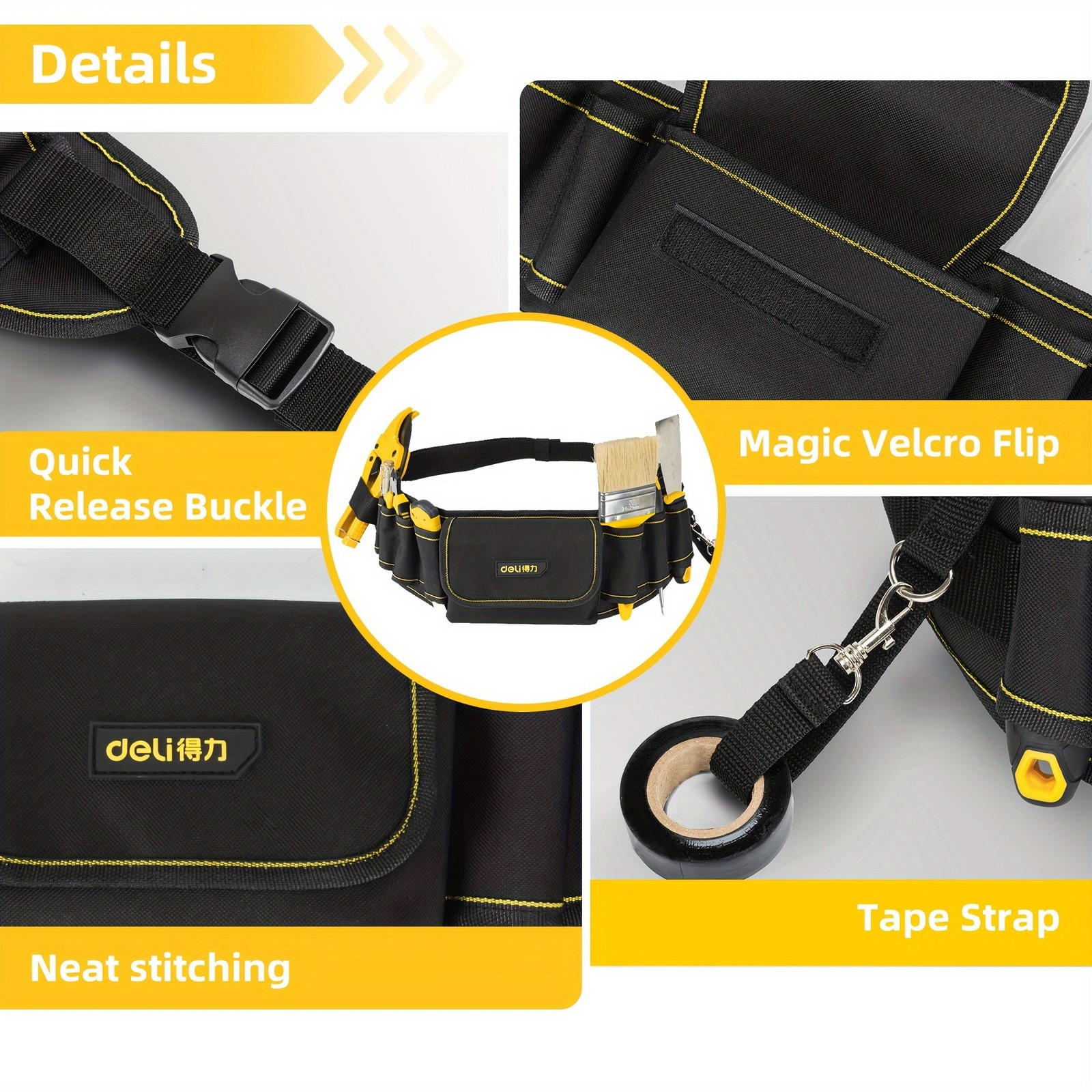 Steelite Tool Belt 8 Pocket Waist Bag Hardware Toolkit Work Organizer