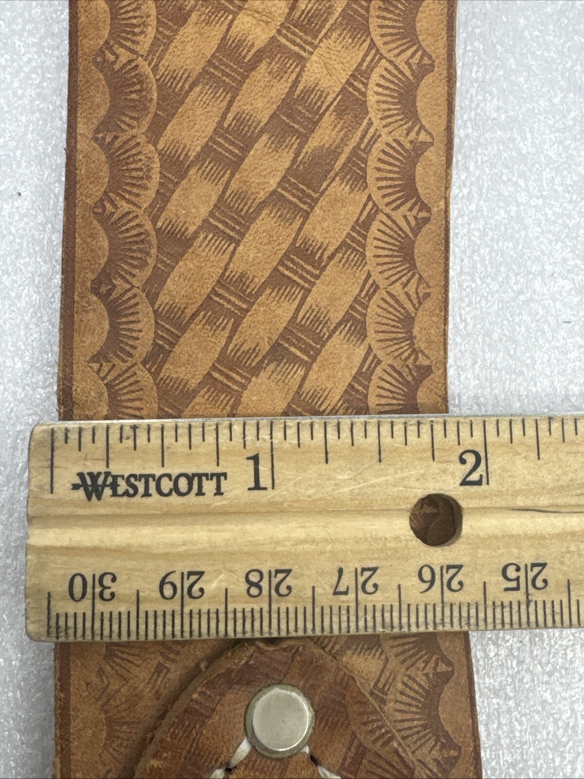 Vintage CRAFTSMAN SADDLE LEATHER Tool Belt 2” – 2.75” Fits 28”- 46” 40473 Mexico