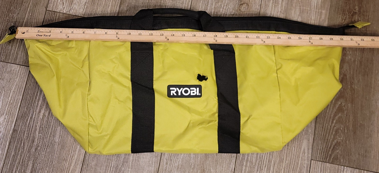 RYOBI X-Large 18″ x 12″ x 14″ Wide-Mouth Contractor Tool Storage Bag Neon Green