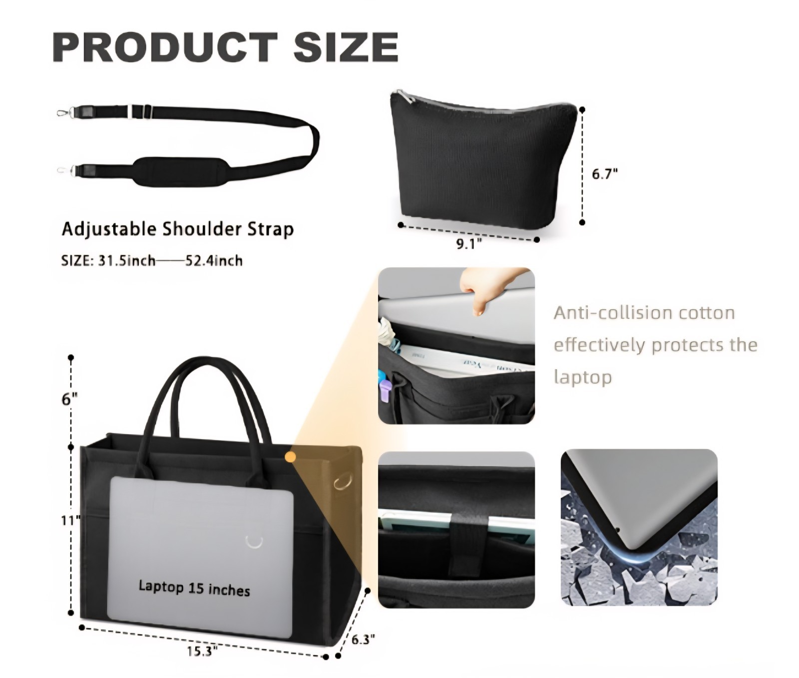 Canvas Lg. Tote Bag, Crossbody Handbag for Work, Travel, Beach W/ Compartments