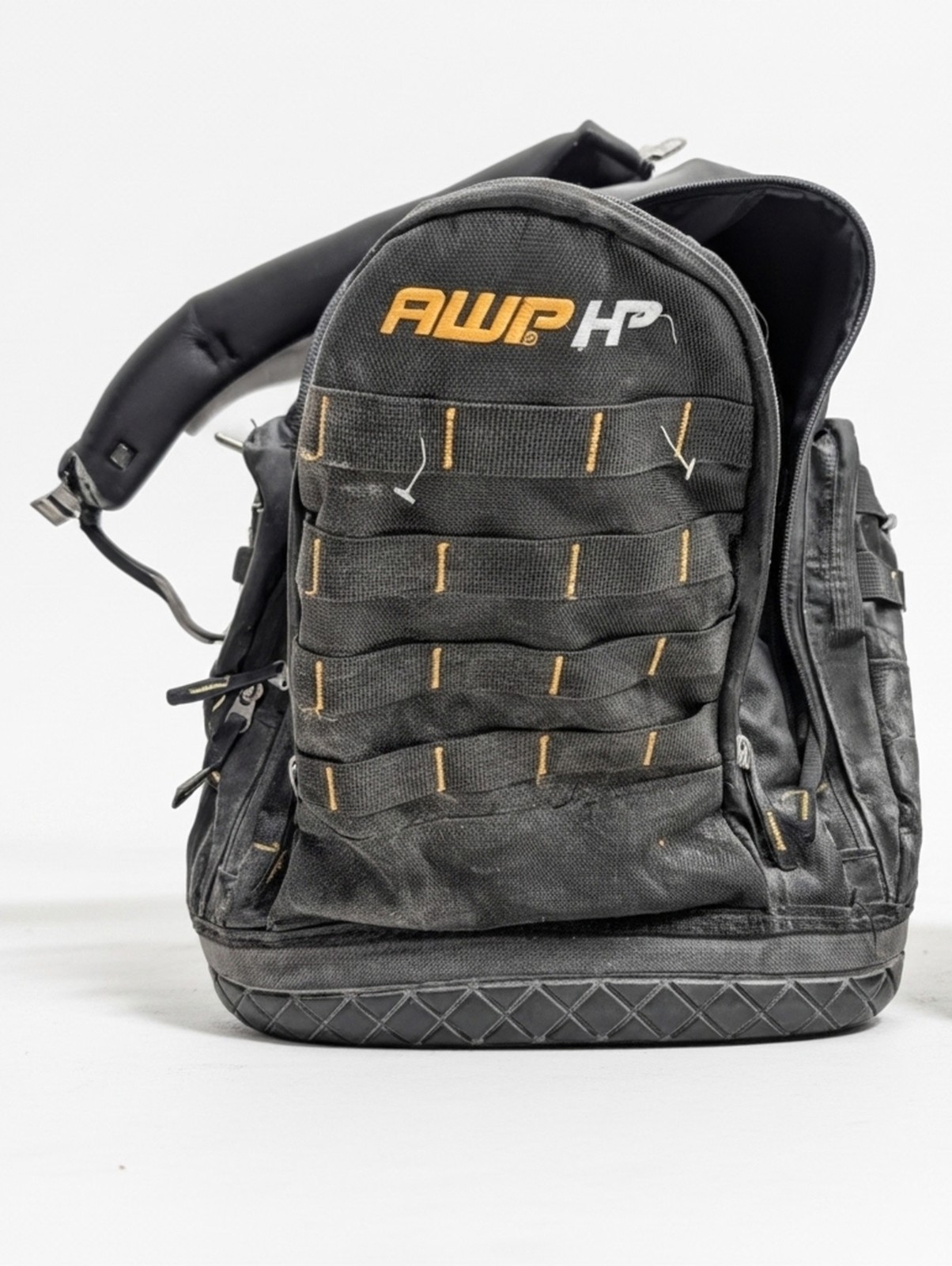 AWP HP Black Polyester Tool Backpack with Handle, Organizer Tool Pockets