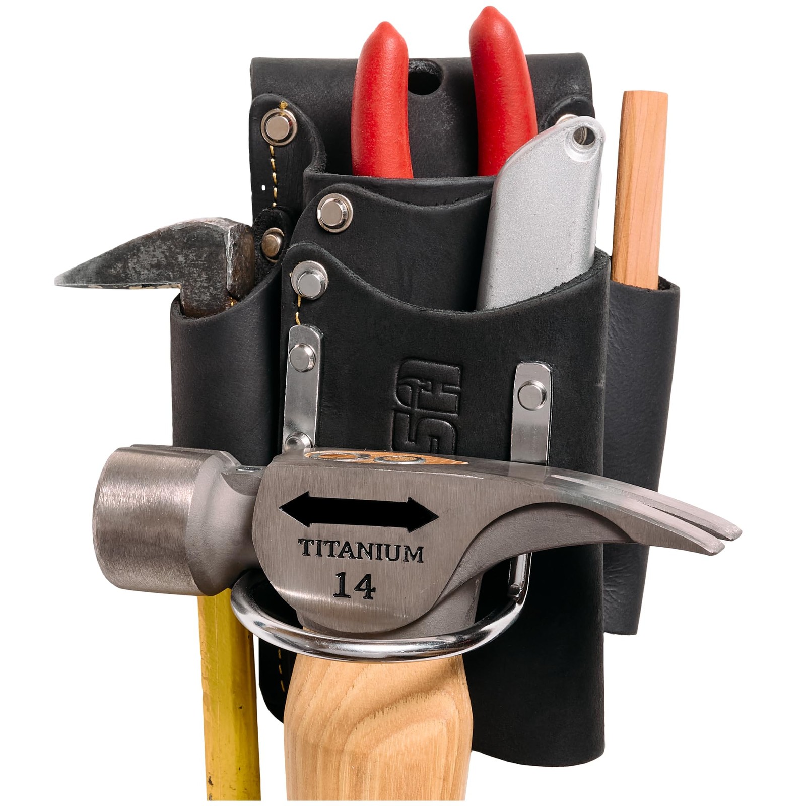 Small Leather Tool Pouch – 5-in-1 Heavy Top Grain Leather Small Tool Pouch wi…