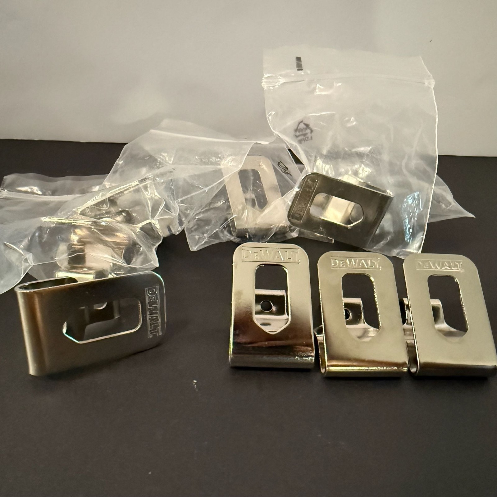 DeWalt Lot of 9 Replacement Stainless Steel Tool Belt Clips N268241 N086039