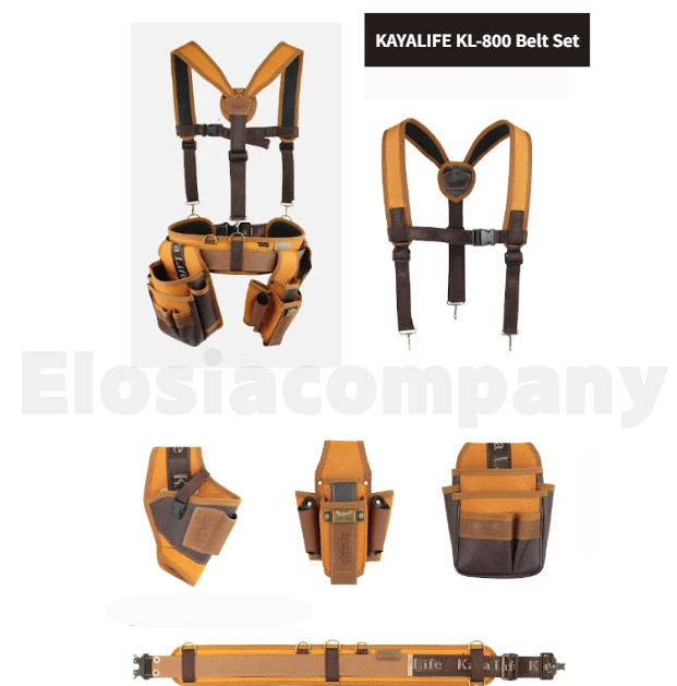 KAYALIFE KL-800 Work Tool Belt Set Suspenders Drill Pouch Made in Korea