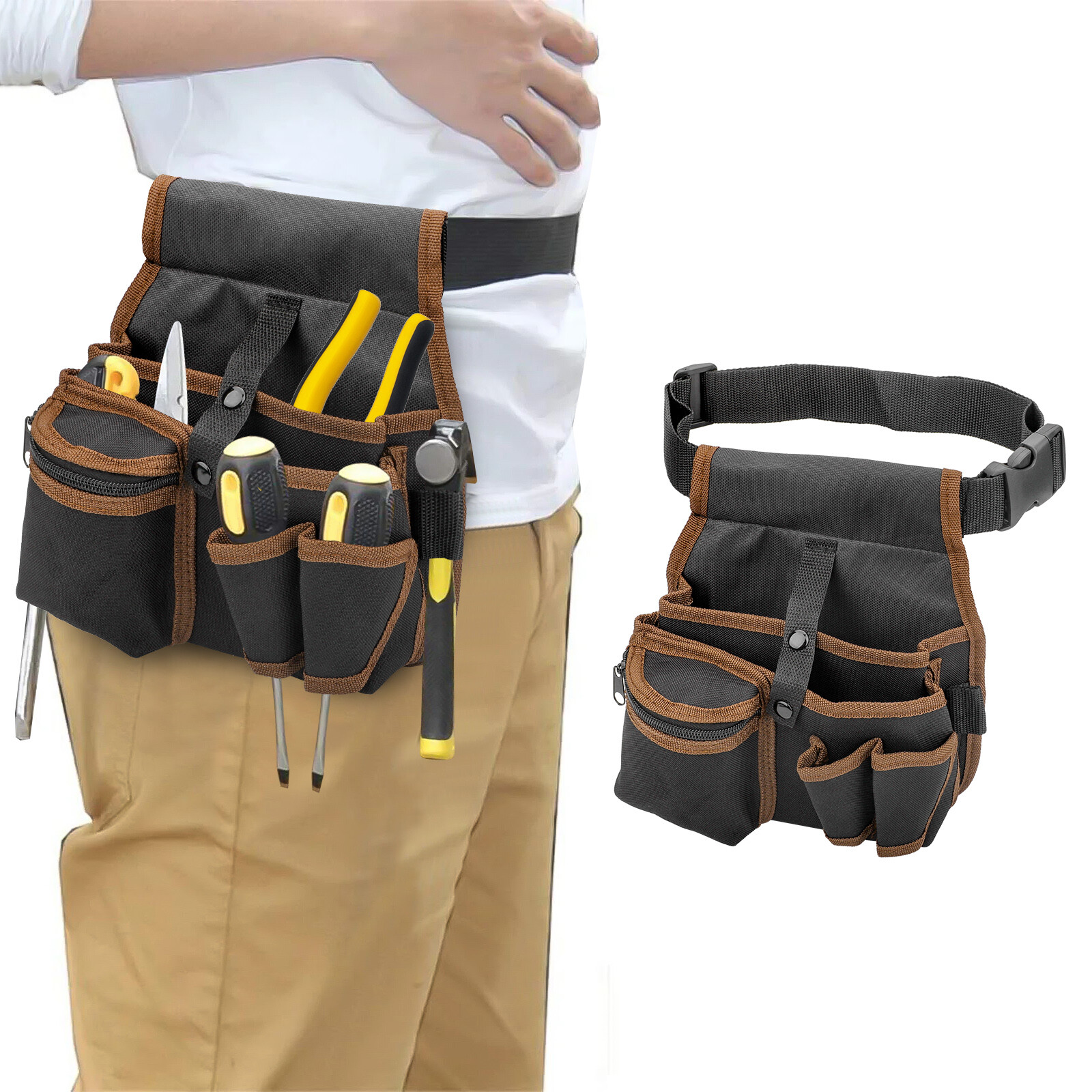 Electrician Fanny Pack Belt Tool Pouch,Toolkit Drill Hardware Storage Waist Bag