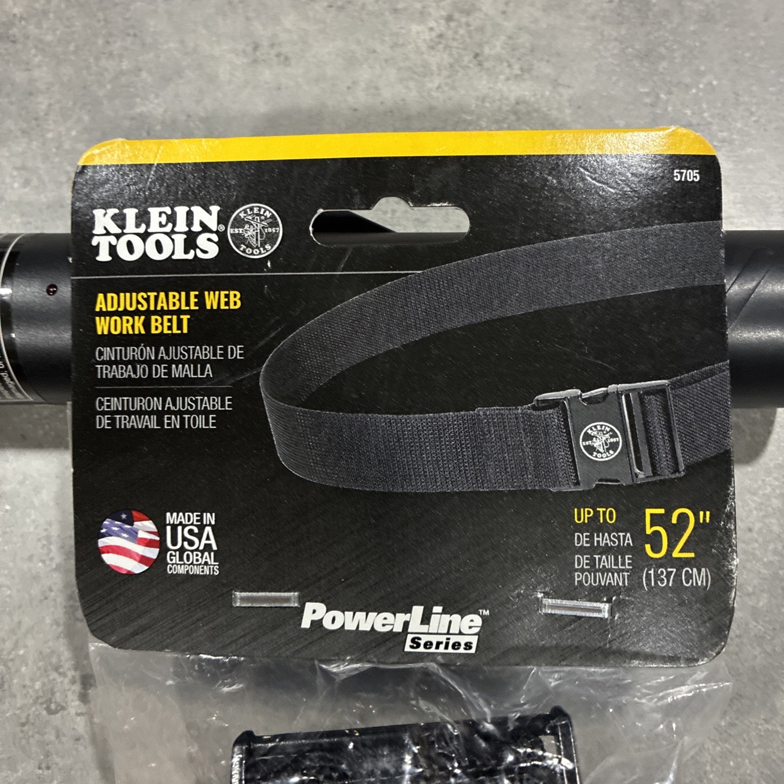 Klein Tools Adjustable Tool Belt 52 Inches Heavy Duty Nylon Webbing Metal Buckle