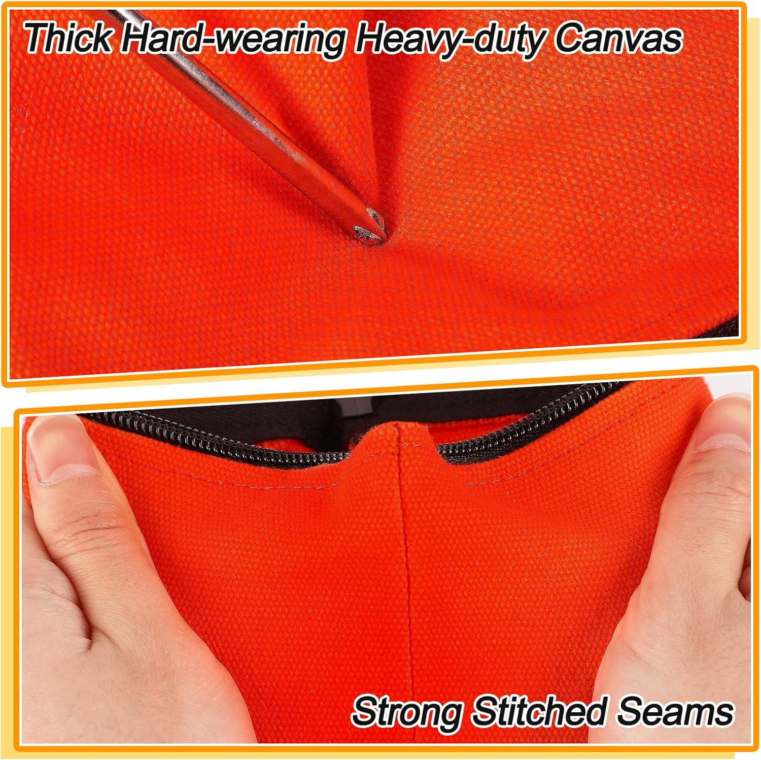7»x4.7» Canvas Tool Bags Pouches – 4 Pack Heavy Duty Zipper Pouch Set, Multipu