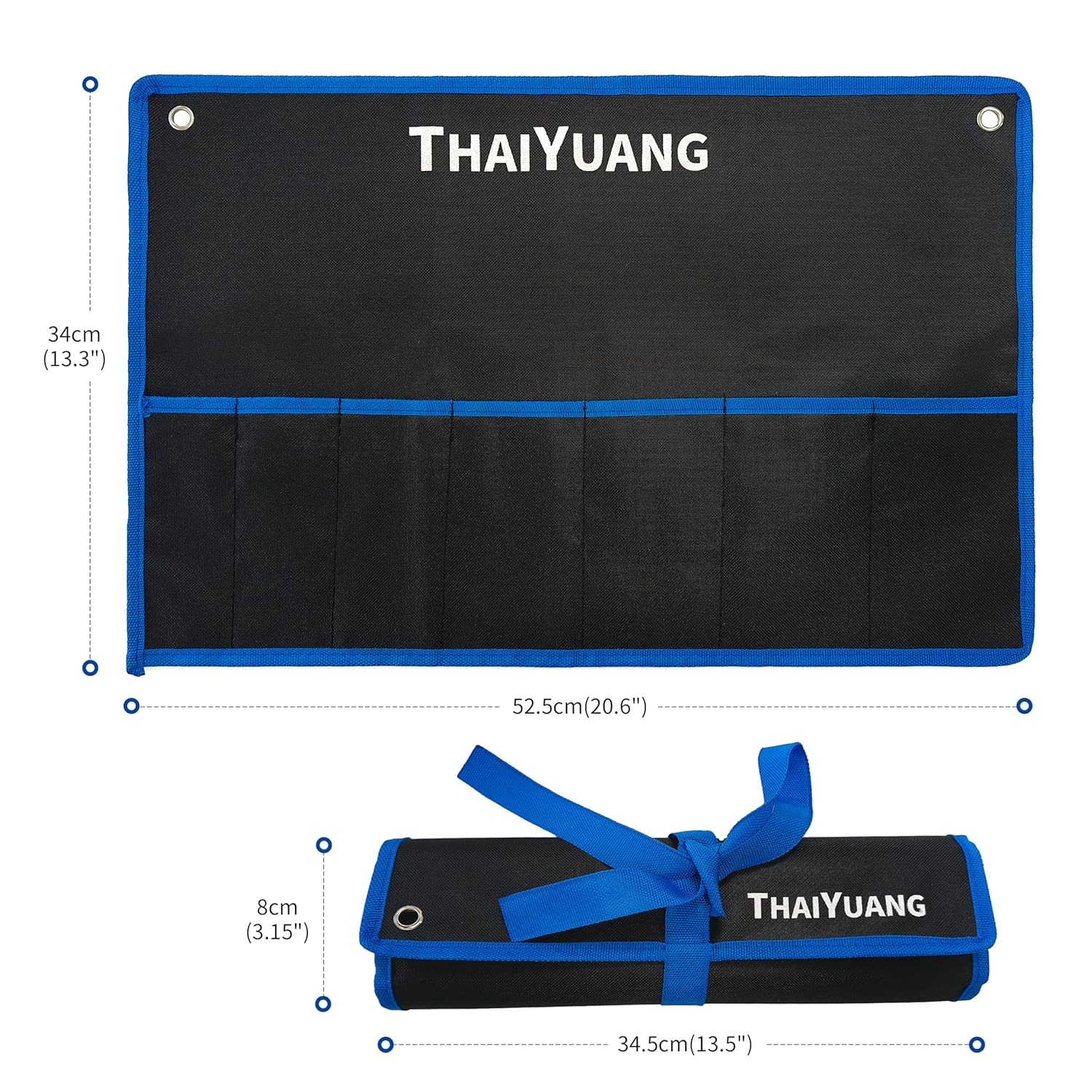 Heavy Duty 7 Pockets Tool Pouch Bag Roll Up Storage Wrench Heavy Duty