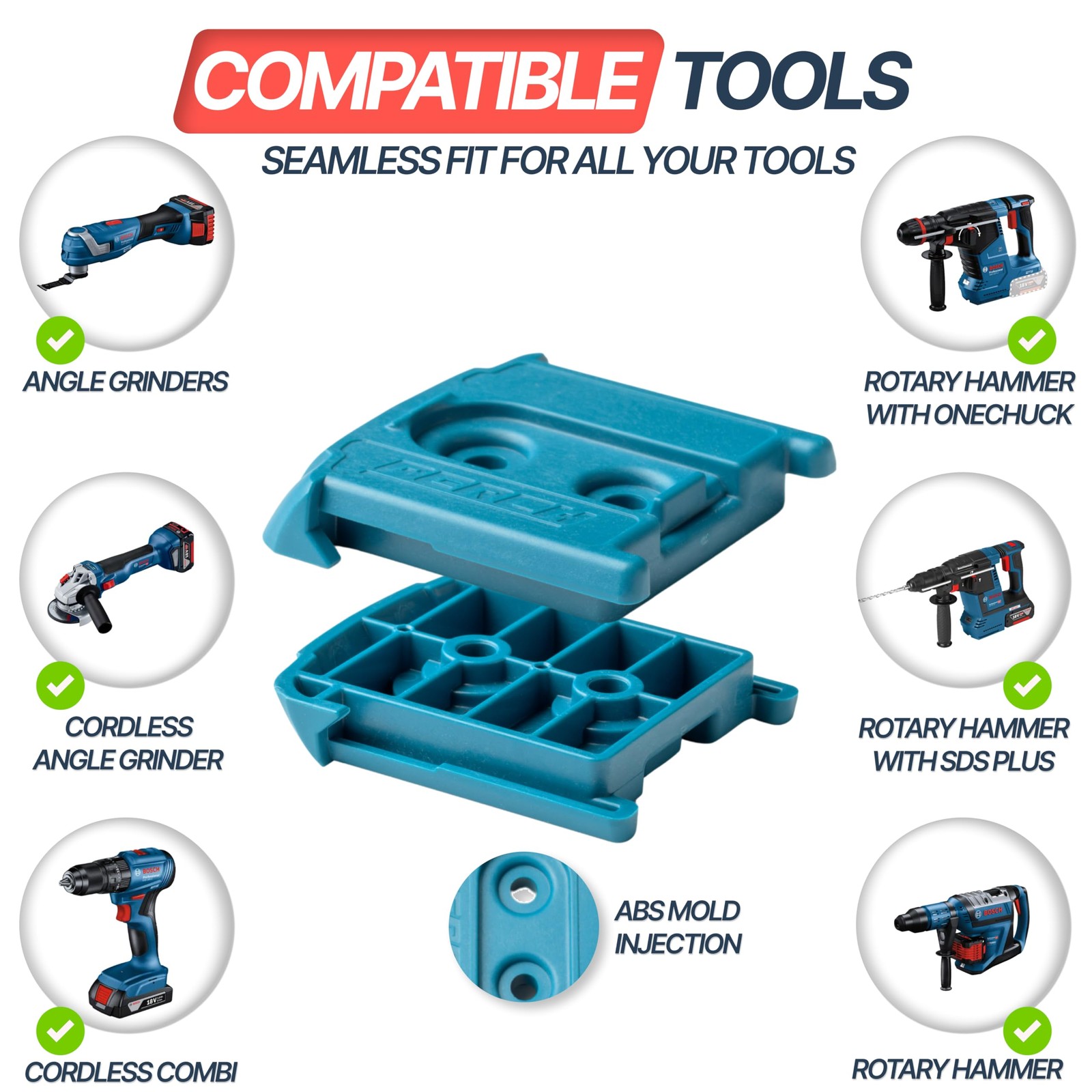 Tool Organization for BOSCH/FEIN18v Tools (3 Holders) | Made in USA | Patente…