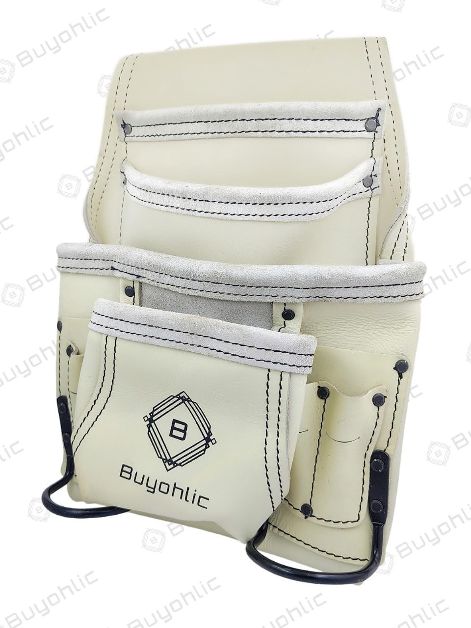 Heavy-Duty Leather Tool Bag 10 Pocket Top Grain Construction Pouch
