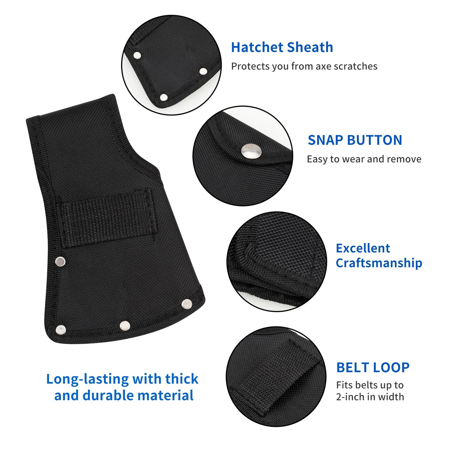 Hatchet Head Sheath Holster, Black Axe Cover for 1-1/4lb Axe, Double…