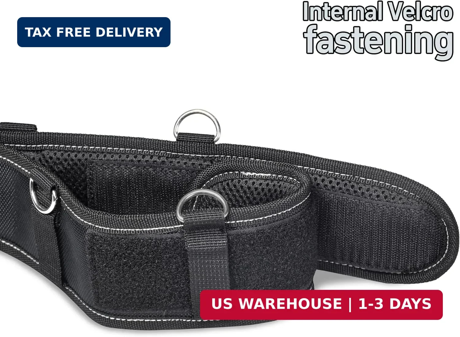 3-Inch Padded Tool Work Belt 1680D Ballistic Tool Belt with 6 Suspenders Ring |