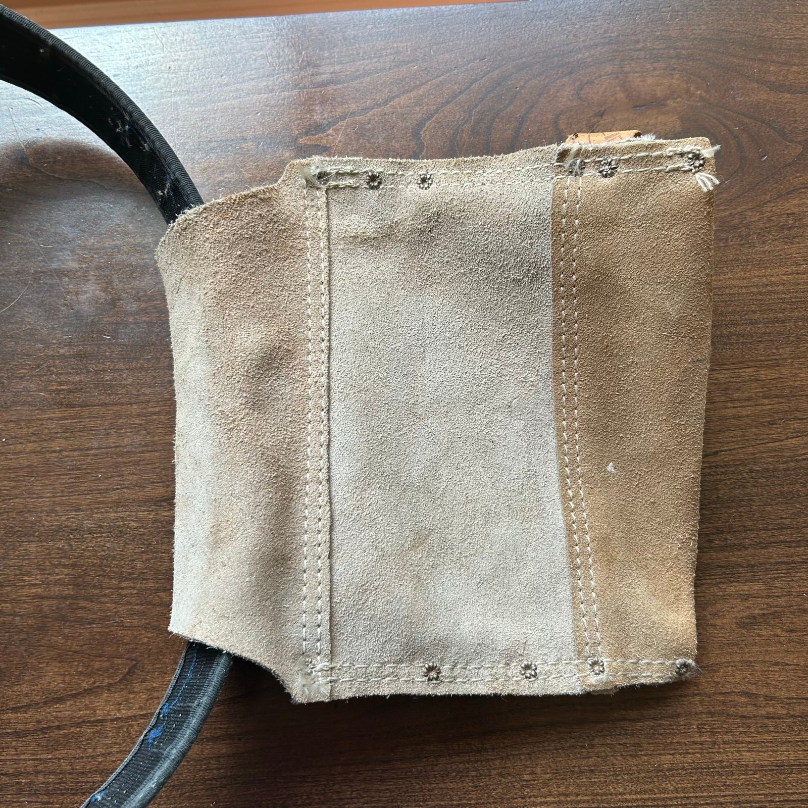 Rooster Tough Nail And Tool Bag Belt Tooled Suede Leather Hide & Velcro belt