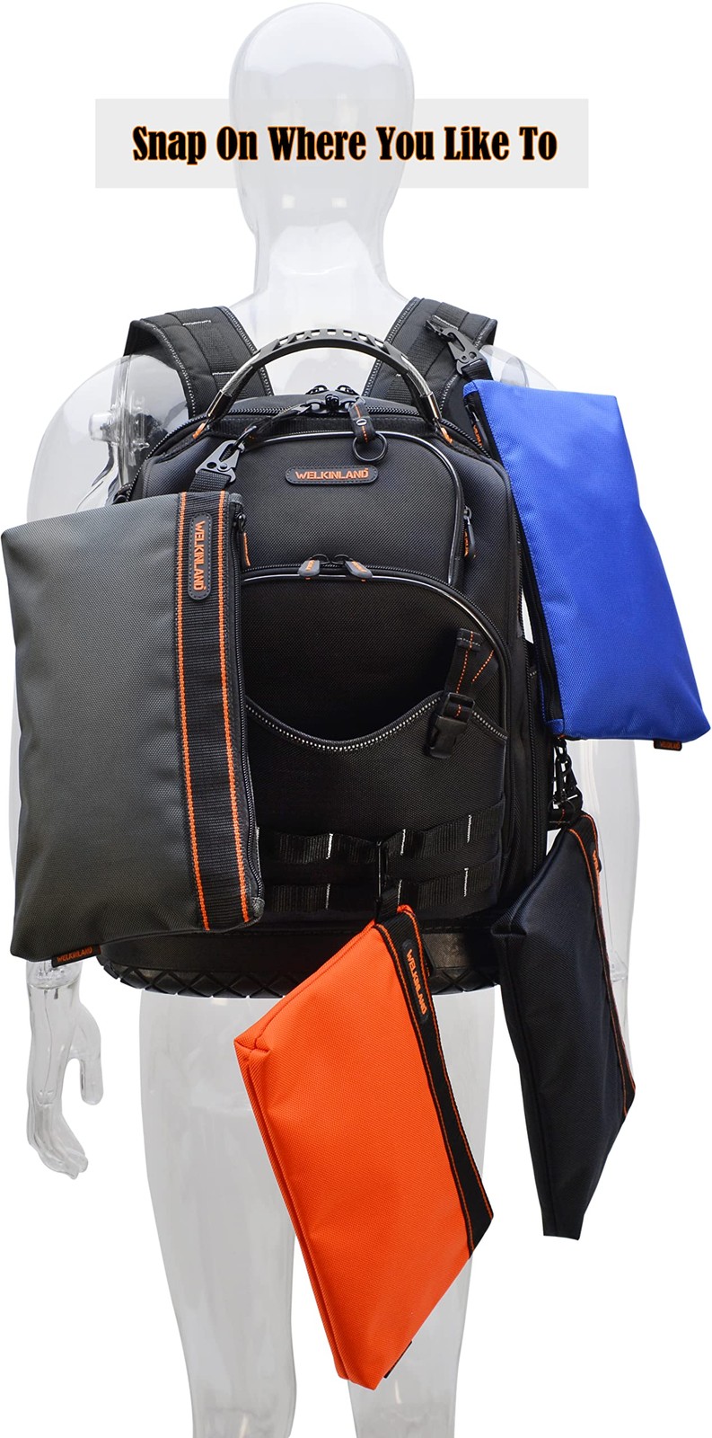 WELKINLAND 13Inch (Length) * 7.7Inch (Width), Orange, Black, Grey, Blue