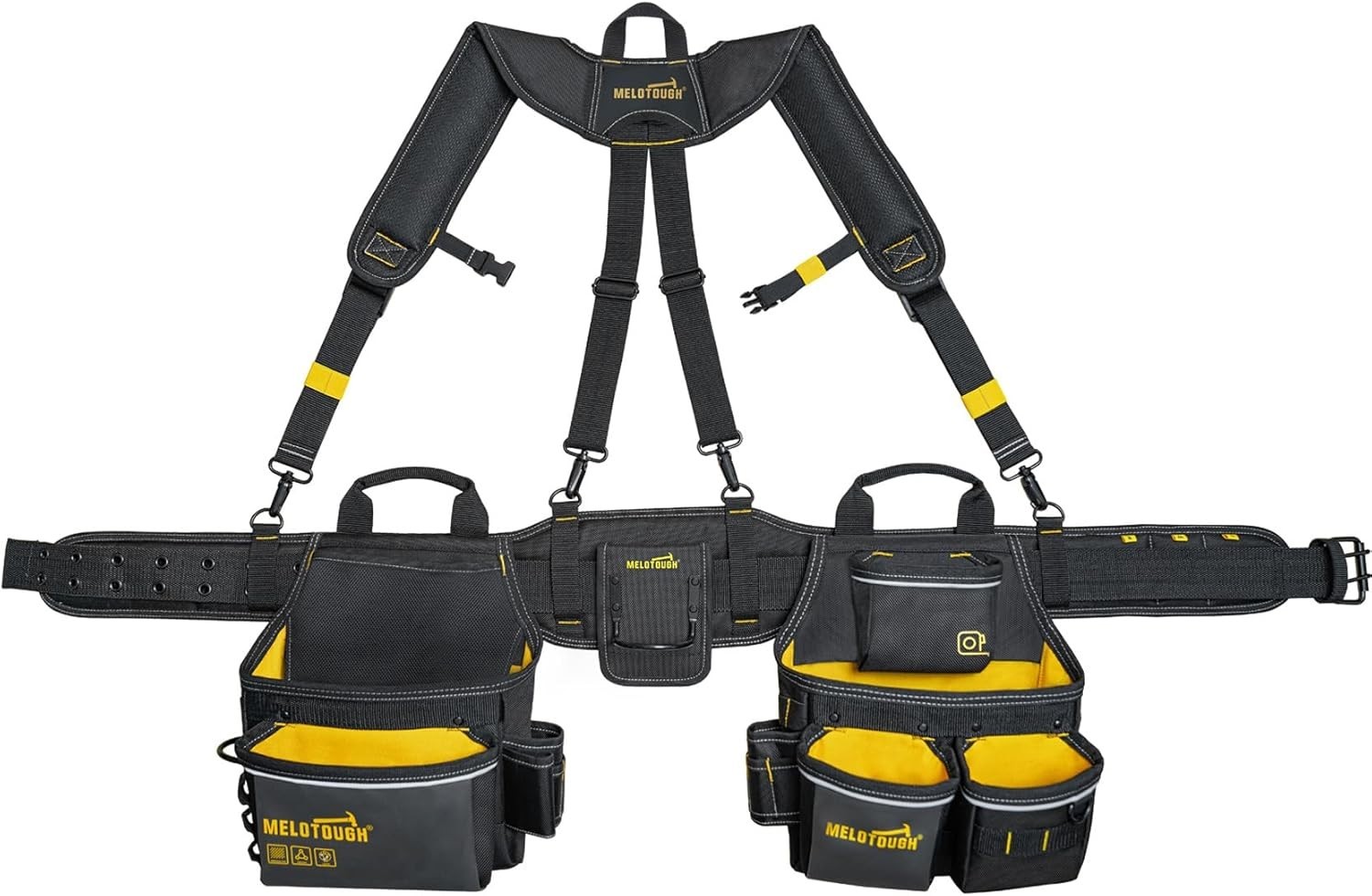 MELOTOU Heavy Duty Tool Belt Pouches Build Suspender Electrician Carpenter Strap