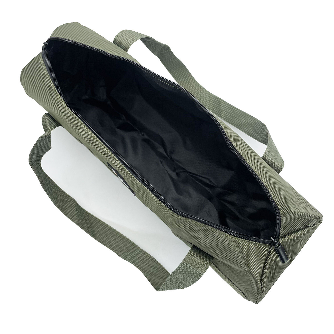 16 inch Green Tool Bag with Zippers Quick storage Canvas for home 15.75×5.12in