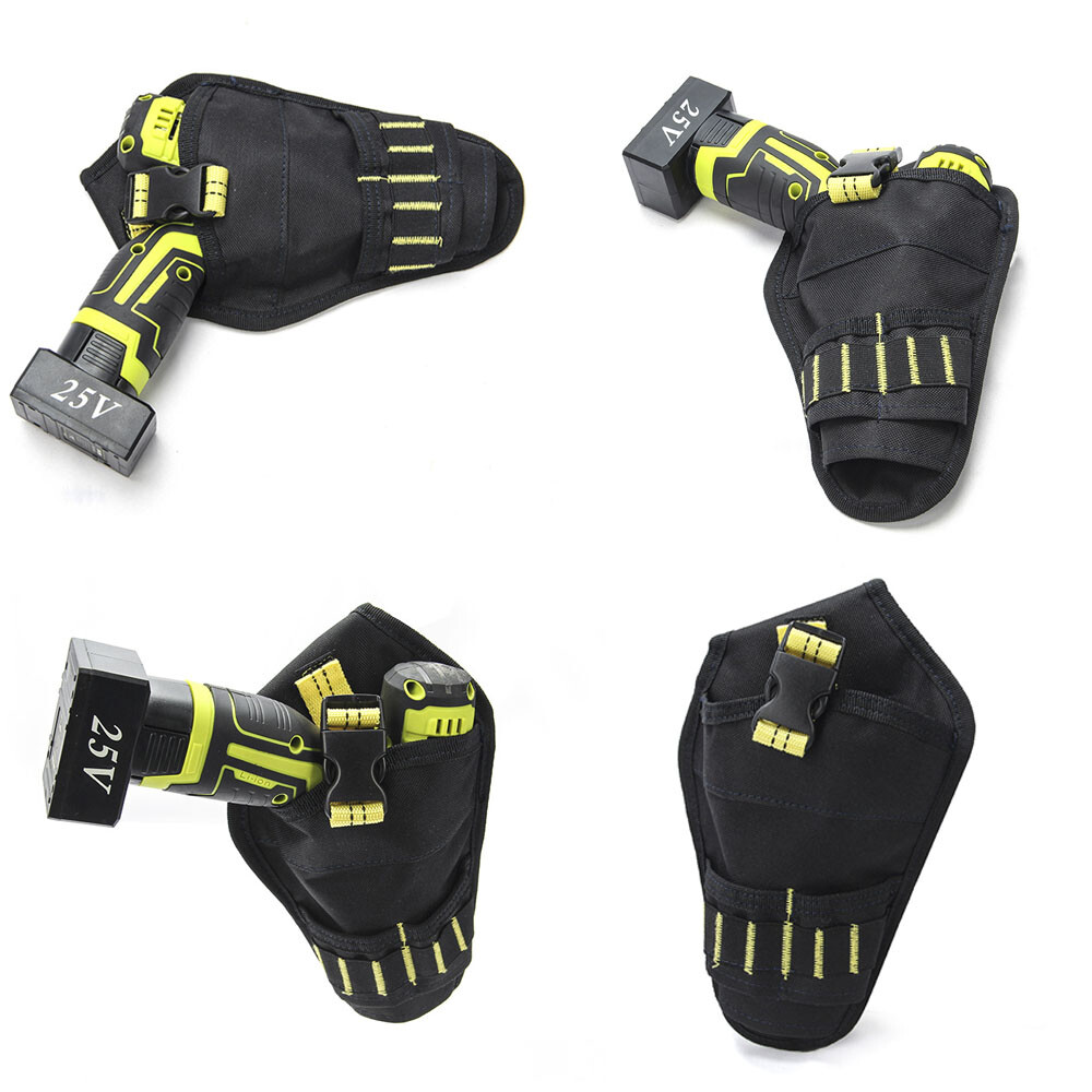 Heavy Duty Drill Tool Holster Belt Pouch Bit Holder Hanging Waist Bag