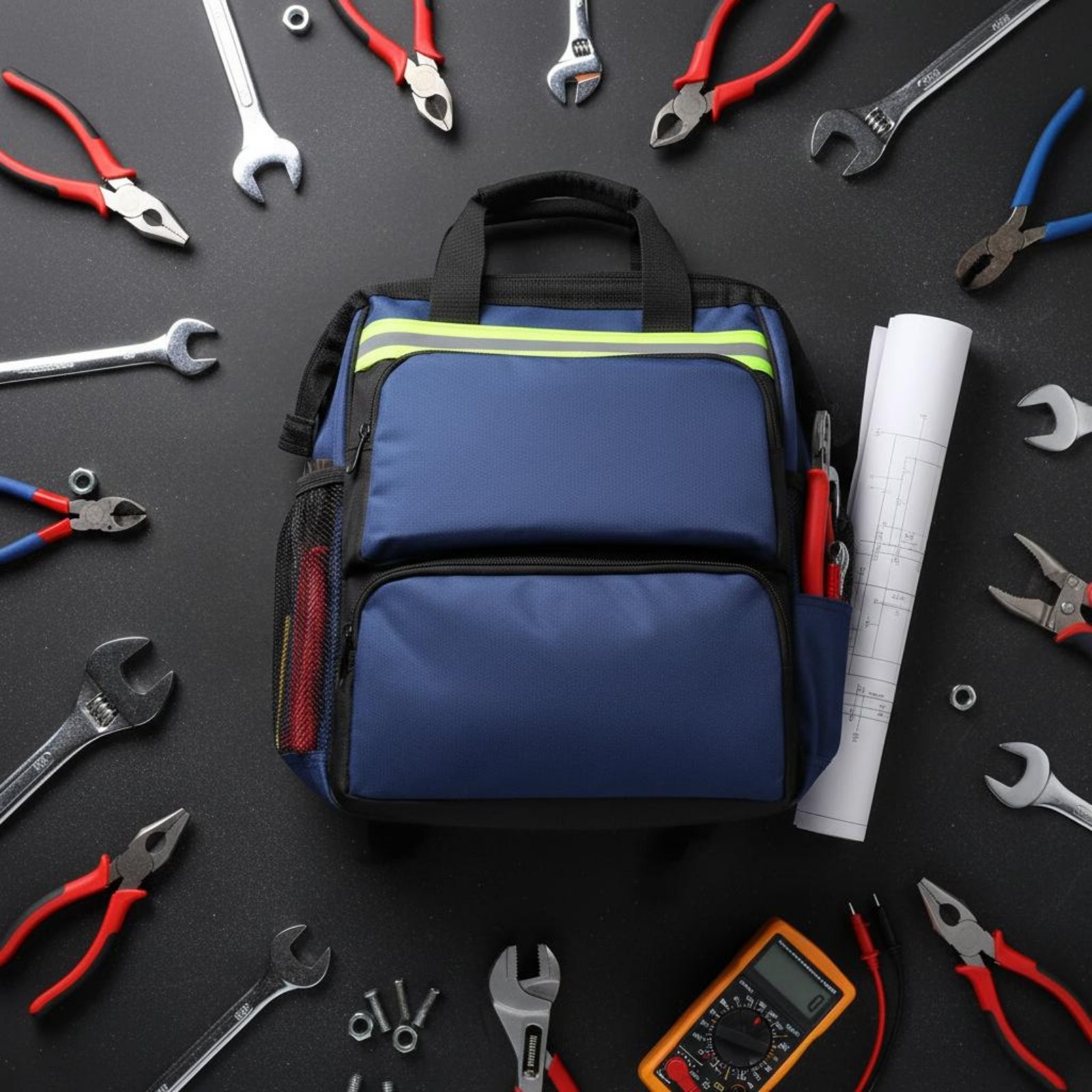 Canvas Repairman Tool Bag Wear-Resistant Heavy-Duty Tool Backpack Large