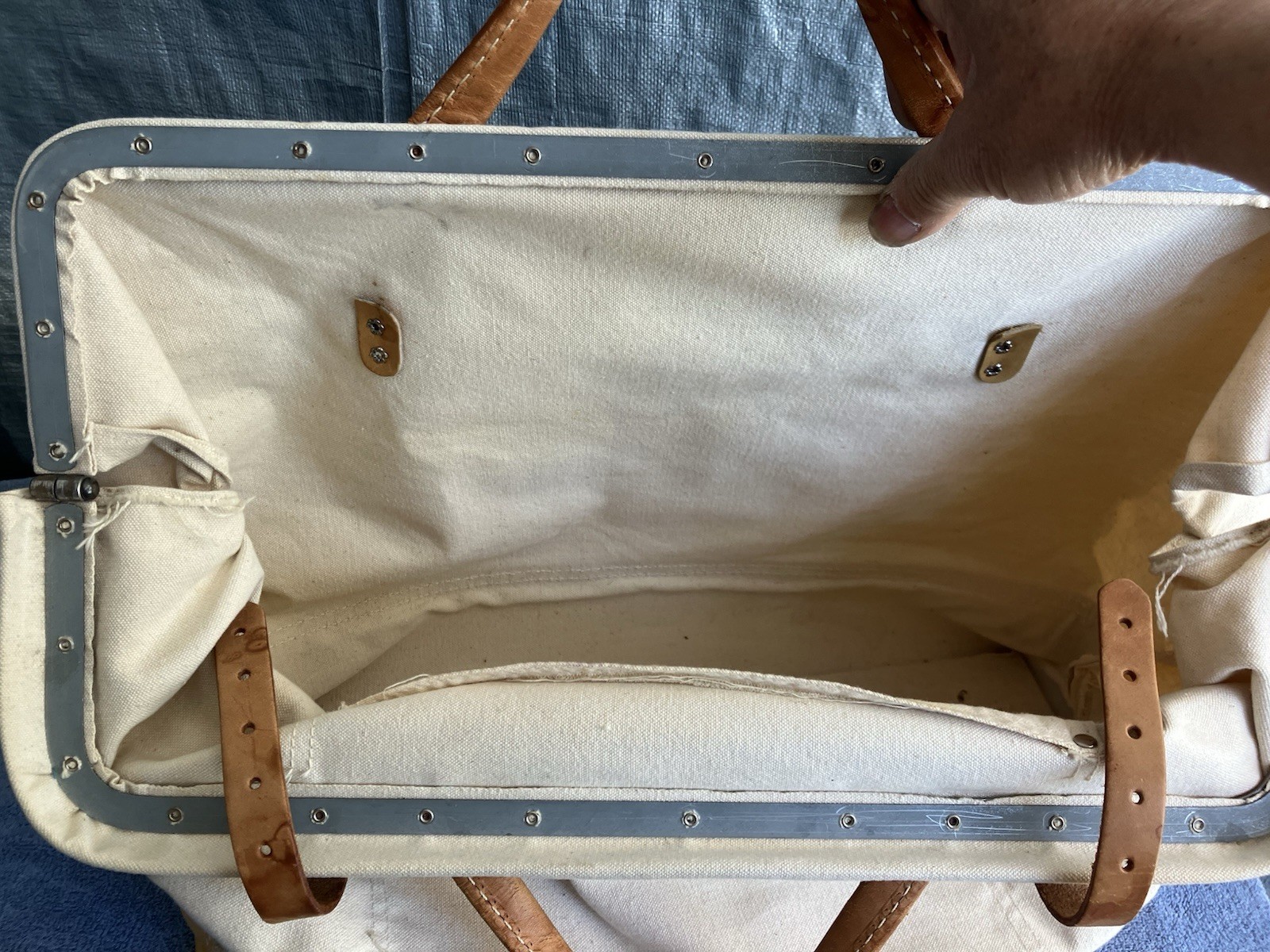 Vintage Nicholas No. M304-1 Tool Bag Canvas & Leather Tote USA