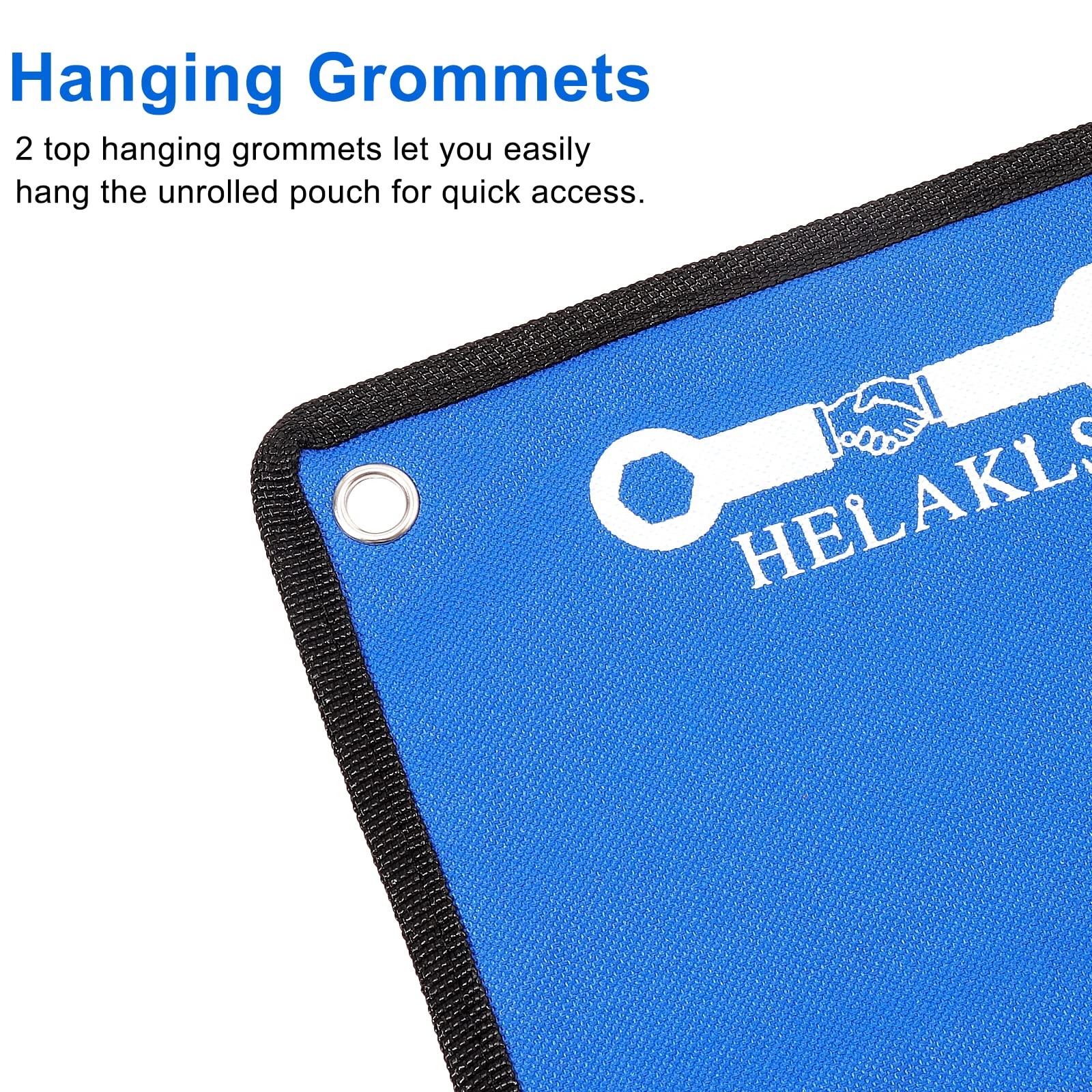 20 Pocket Wrench Roll Up Pouch Heavy Duty Canvas Tool Organizer Blue