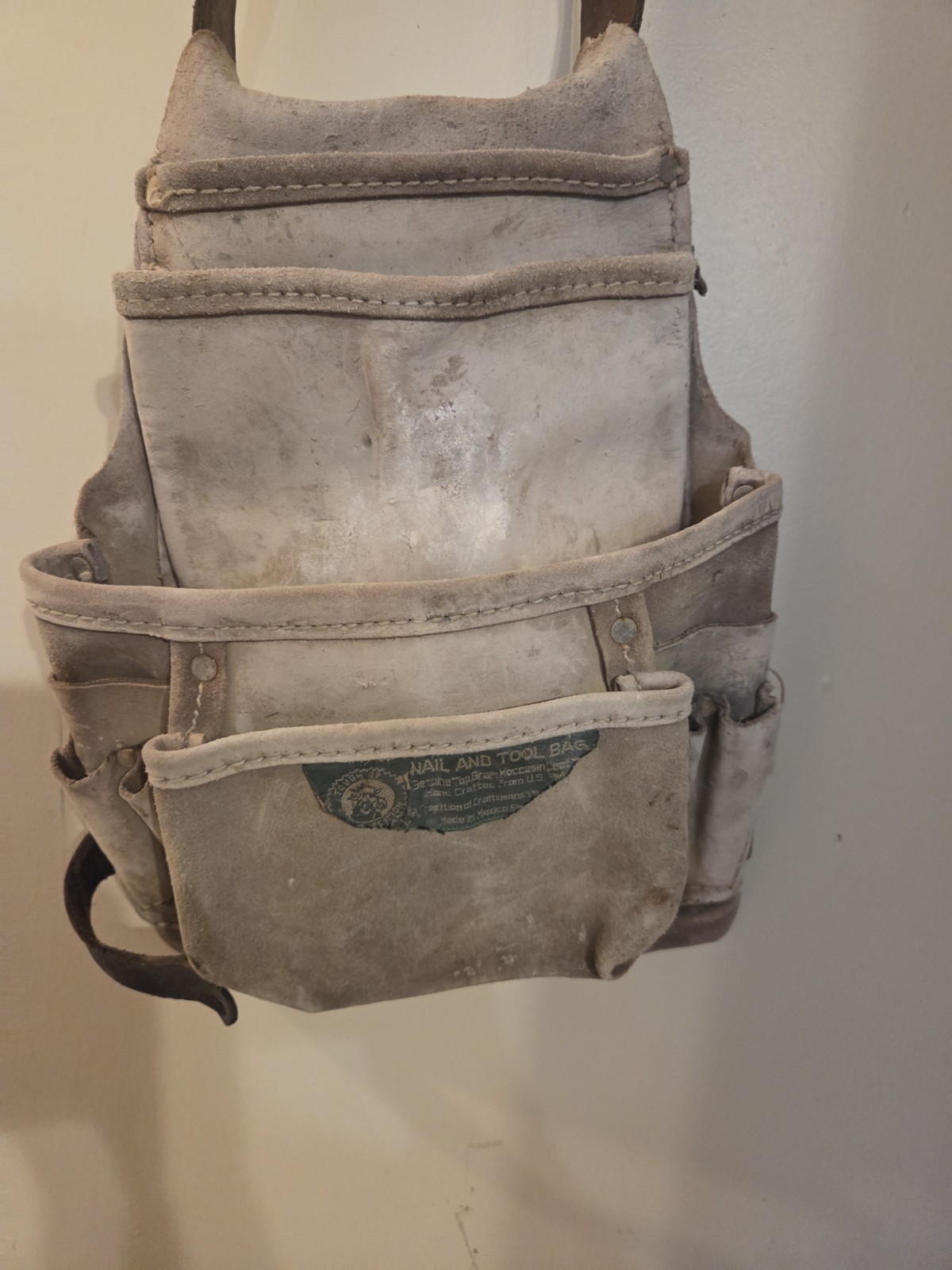 Craftsman Nail and Tool Bag Leather Tool Pouch, Tan, Belt Loop, 1 Item
