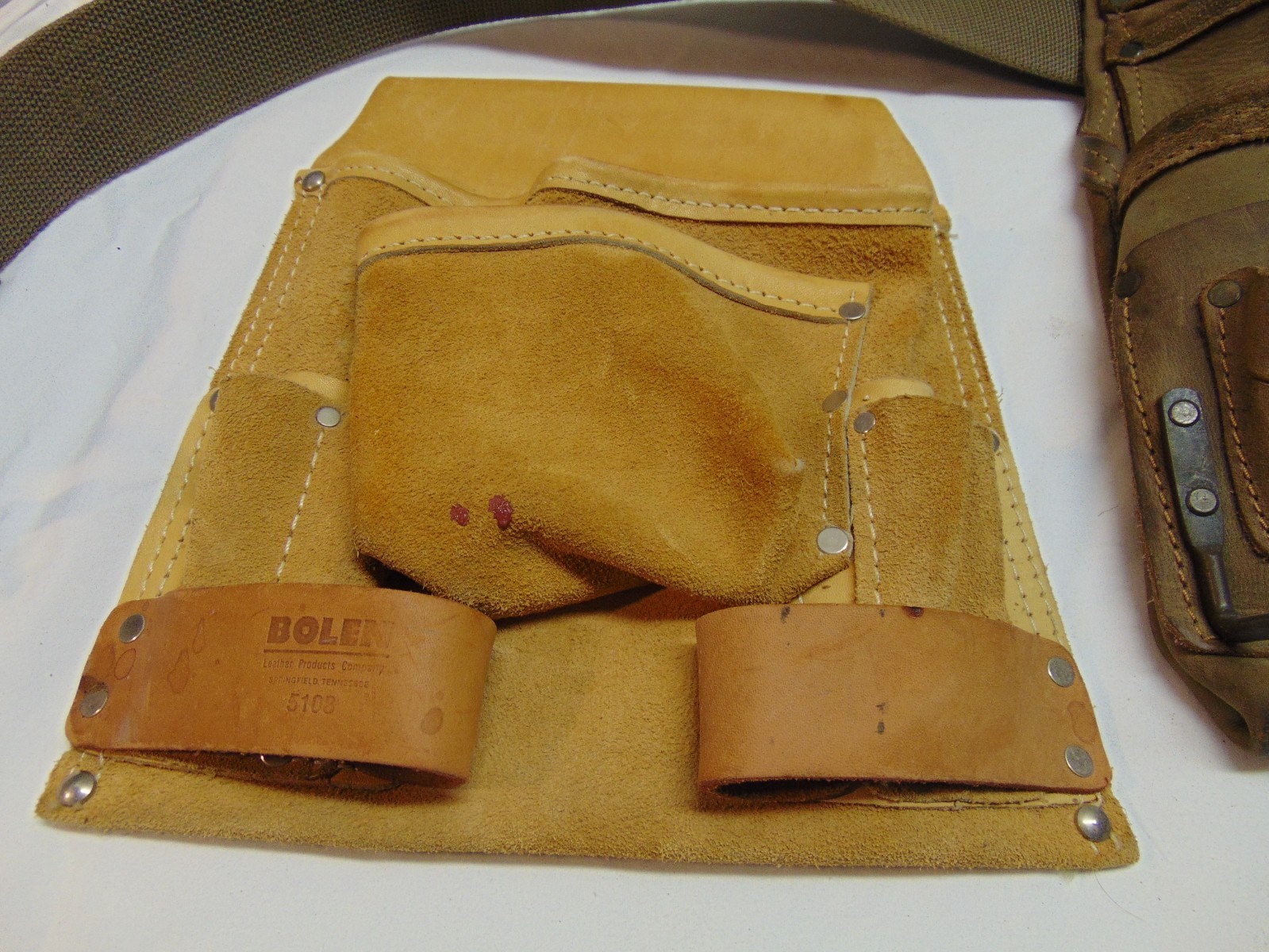 (3) Leather tool / work belts tool pouches Klein 1054 R / AWP / Bolen #5108