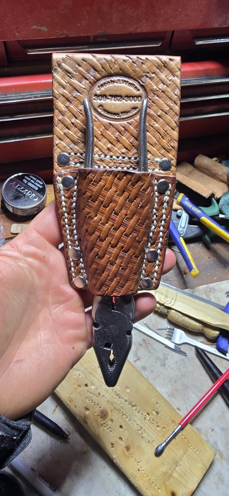 Heavy Duty Leather Belt Holster Sheath Pliers Knipex Klein Custom Contractor
