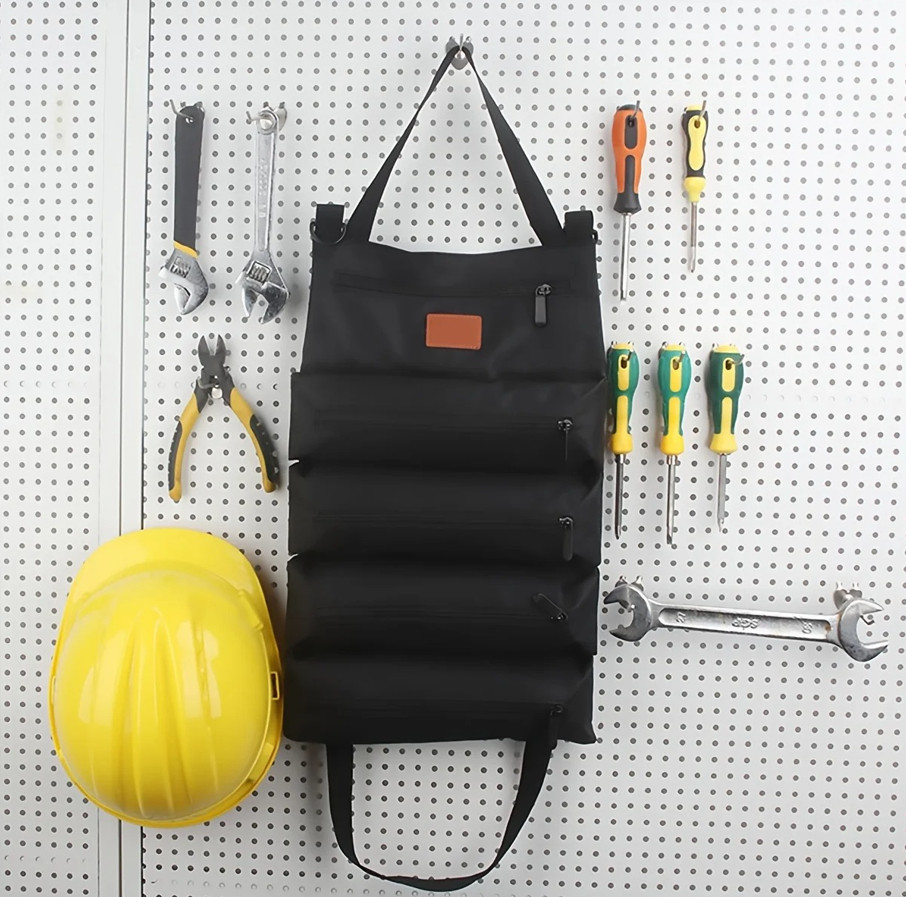 1pc Roll Up Tool Bag Canvas Organizer Pouch for Wrenches First Aid Storage – NEW