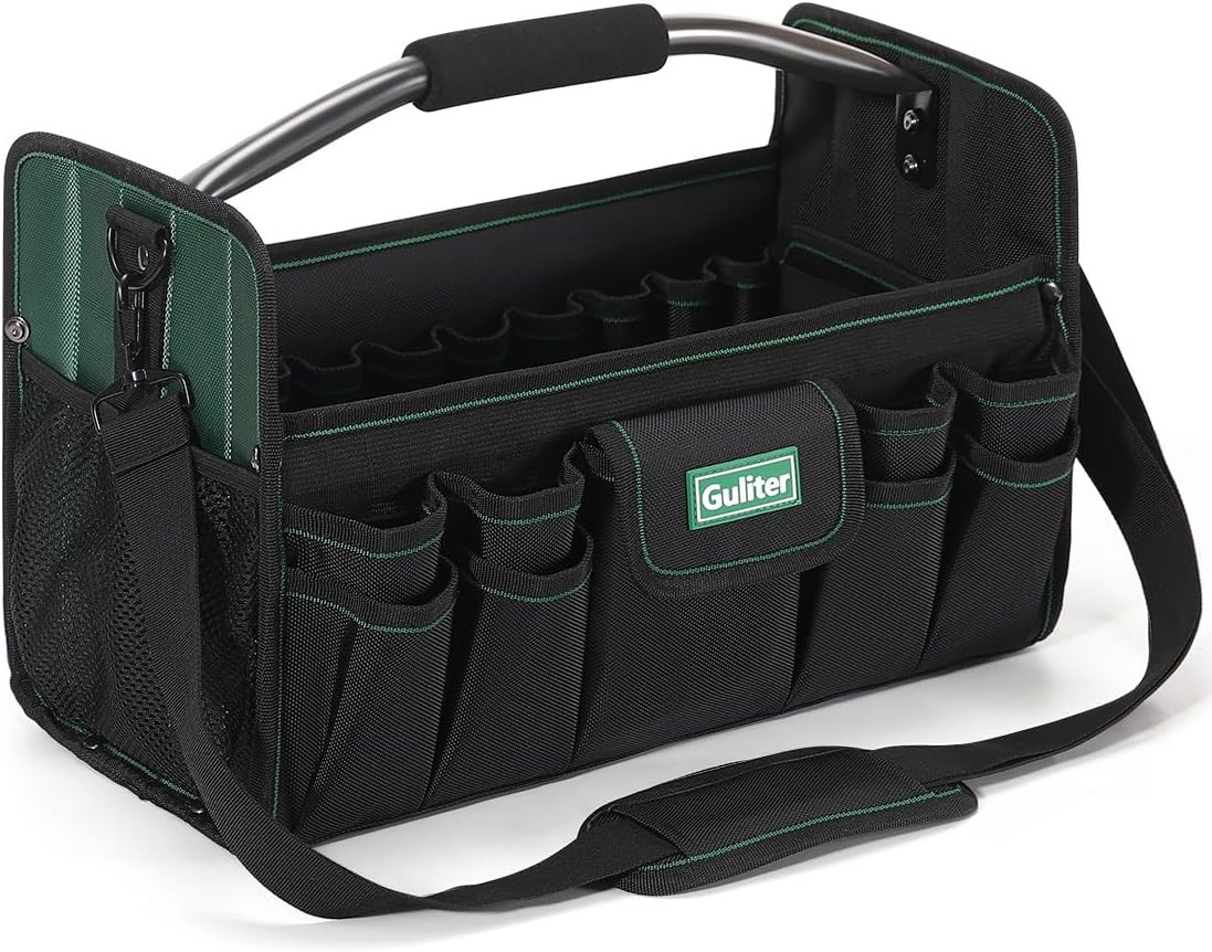 17 Inch Tool Bag,Electrician Tool Bags,Heavy Duty Open Top Tool Tote,31 Pocket T