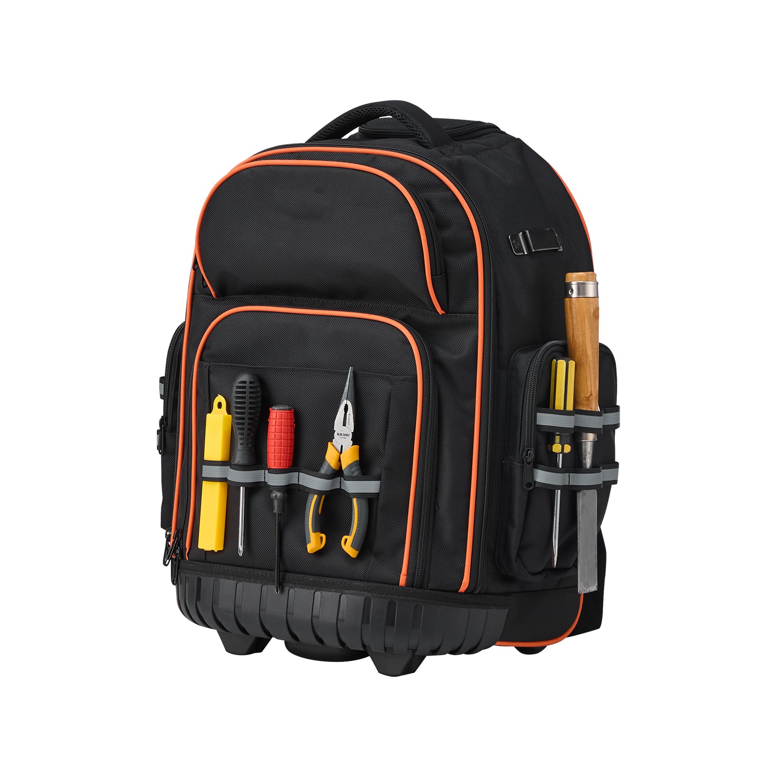 Uimoso Rolling Tool Backpack with 45 Pockets and Durable Wheels for Heavy Tools