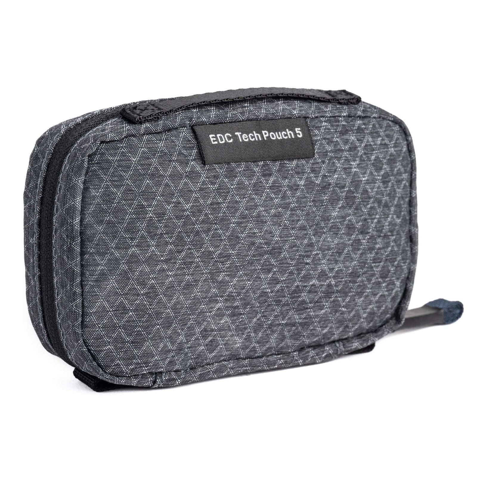 Tech Accessory Pouch Grey Nylon 9x9x6.25 Inch 6 Pockets Zipper Closure Bag