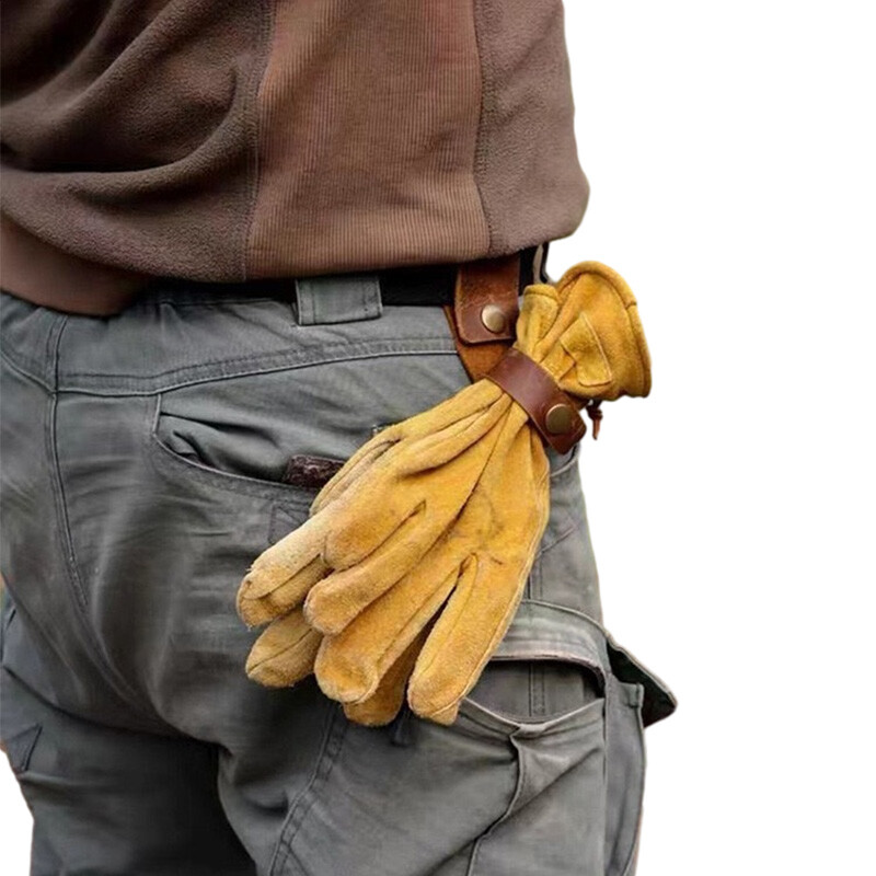 10*3cm Keeper Gloves Rope Holder Camping Tool Accessories Brown Leather Buckle