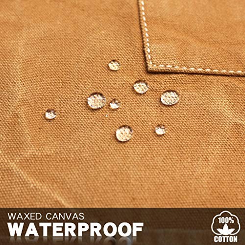 Water-Resistant Work Aprons Heavy Duty Adjustable:L to XXXL Yellowish Brown
