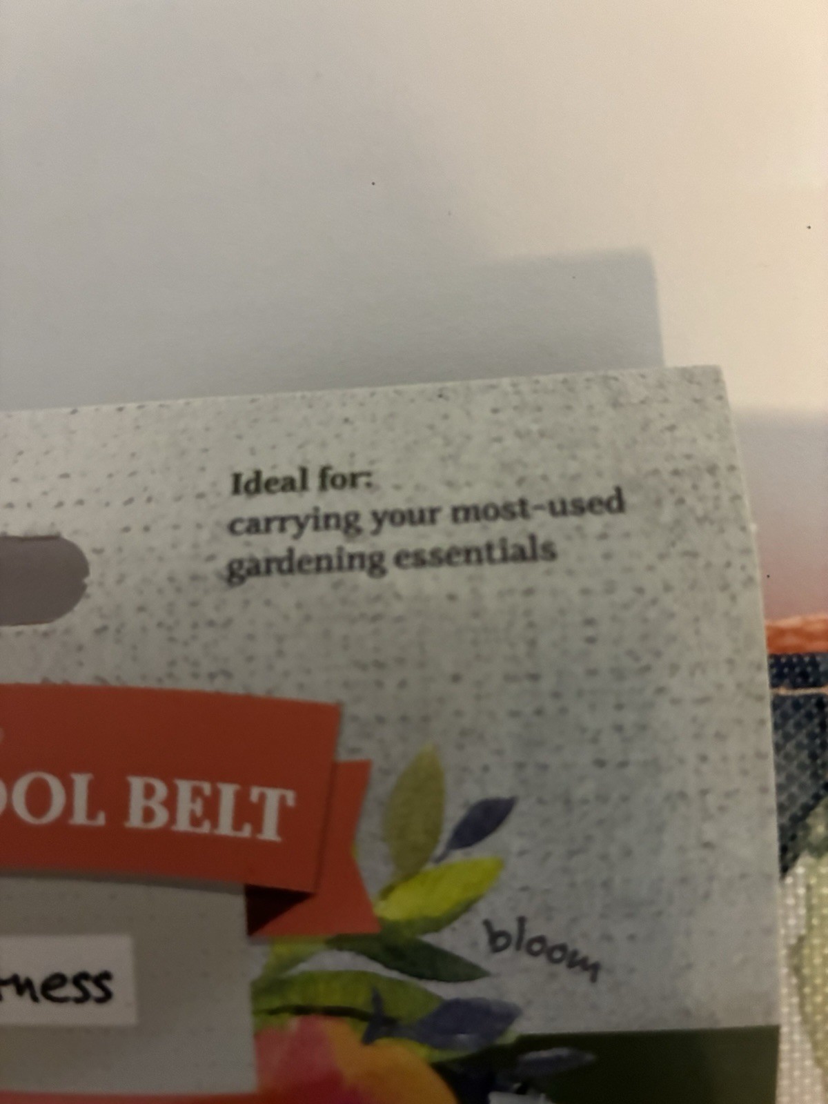 Seed & Sprout Gardening Tool Belt, Durable Mesh, Pockets , Util. Conn, Peach