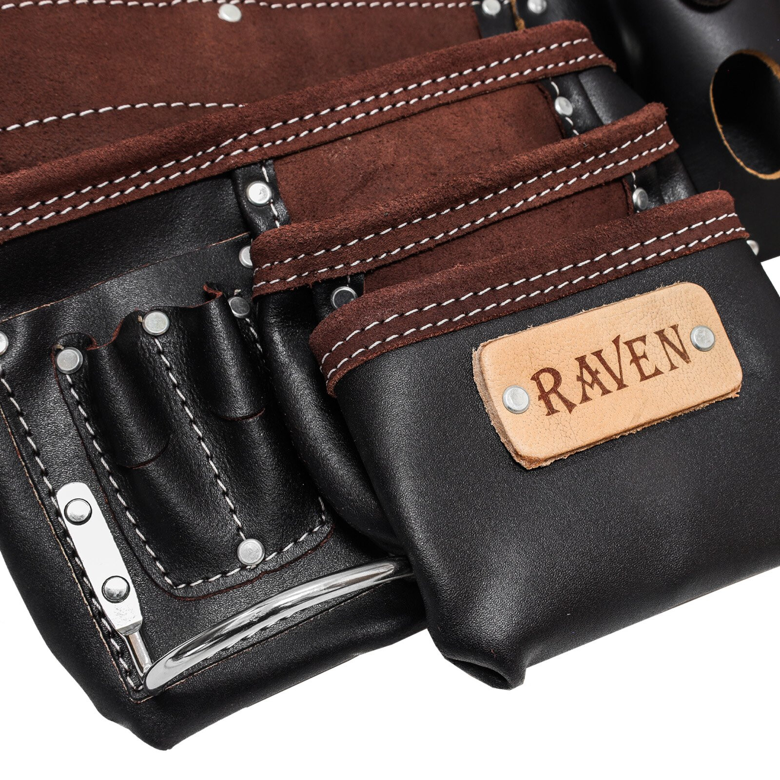 ToolTreaux 13 Pocket Oil Tanned Leather Tool Belt with 2 Hammer Loops, Brown