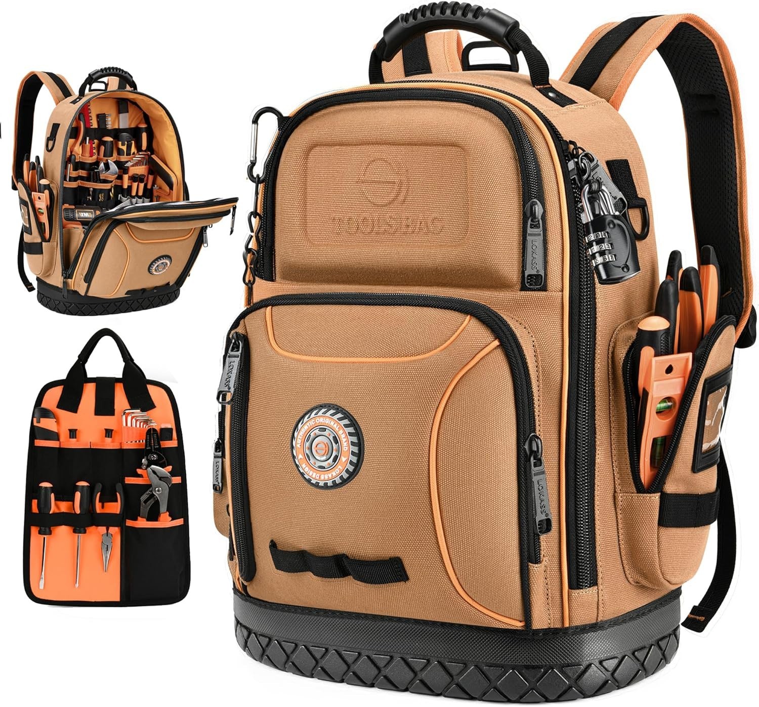 Heavy Duty Tool Bag Backpack with 75 Pockets – Ideal for Electricians & HVAC